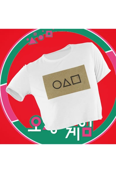 playbackmoda Crop-top Dizi Fim Squid Game Baskılı Yarım Tişört ürün görseli