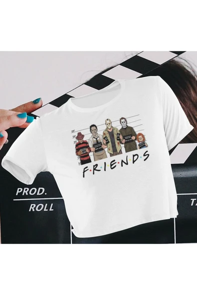 playbackmoda Crop-top Dizi Fim Friends Baskılı Yarım Tişört ürün görseli