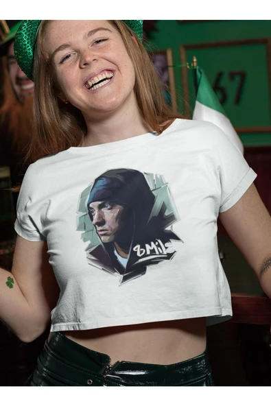 playbackmoda Crop-top 8 Mil Baskılı Yarım Tişört - Resim 2