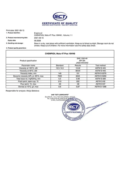 CHEMPOİL Chempioil Ester Core 4t 15w-50 Motosiklet Yağı 1 L - 2