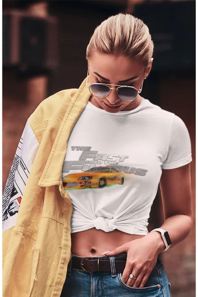 playbackmoda Crop-top Fast And Furious Baskılı Yarım Tişört ürün görseli