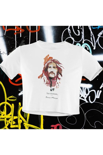 playbackmoda Crop-top Anadolu Rock Barış Manço Baskılı Yarım Tişört ürün görseli