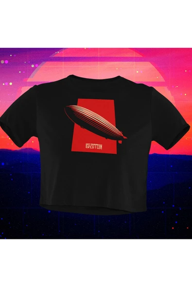 playbackmoda Crop-top Led Zeppelın Baskılı Yarım Tişört ürün görseli