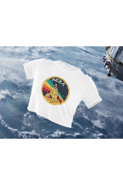 playbackmoda Crop-top Nasa Baskılı Yarım Tişört ürün görseli