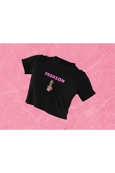 playbackmoda Crop-top Pop Art Baskılı Yarım Tişört ürün görseli