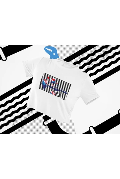 playbackmoda Crop-top Pop Art Summer Fun Baskılı Yarım Tişört
