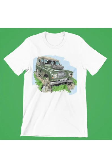 playbackmoda Owersize Tasarım Land Rover Series3 Baskılı Tişört ürün görseli