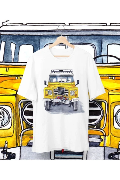 playbackmoda Owersize Tasarım Land Rover Defender Baskılı Tişört - Resim 2