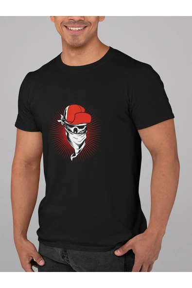 playbackmoda Oversize Hırsız Kurukafa Tasarım Baskılı Oversize Tişört ürün görseli