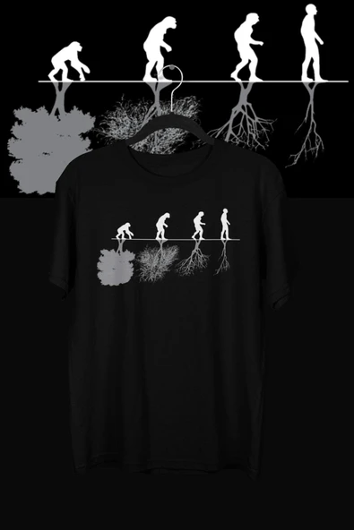 playbackmoda Akiki Tasarım, Insan Vs Doğa, Bilimsel Tasarım, Siyah Oversize Tişört, Xl Beden ürün görseli