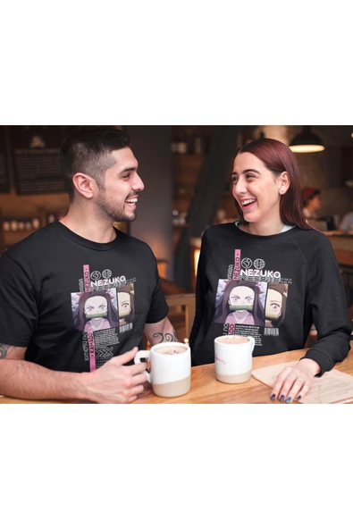 playbackmoda Akiki Tasarım, Nezuko Kamado, Anime - Manga, Siyah Oversize Tişört, S Beden - Resim 2