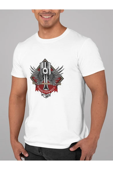 playbackmoda Oversize Motorsiklet Piston Tasarım Baskılı Oversize Tişört ürün görseli