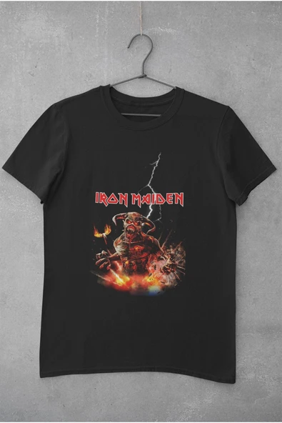 playbackmoda Oversize Rock Poster Iron Maiden Tasarım Baskılı Oversize Tişört ürün görseli
