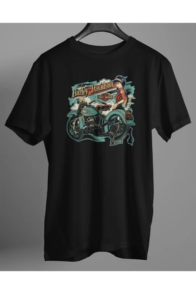 playbackmoda Owersize Tasarım Motor Hd Retro Desen Baskılı Tişört ürün görseli