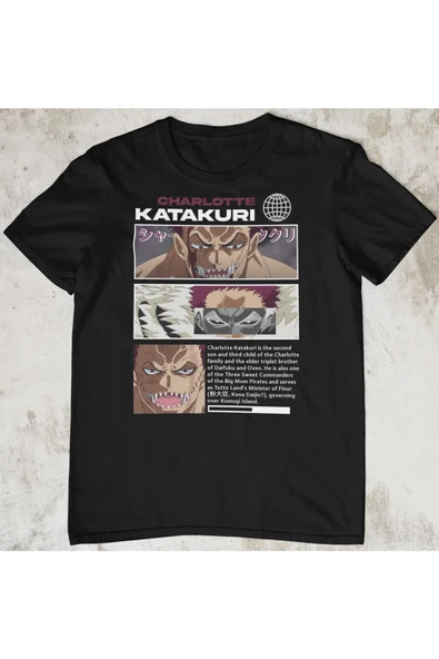 playbackmoda Akiki Tasarım, Charlotte Katakuri, Anime - Manga, Siyah Oversize Tişört, M Beden ürün görseli