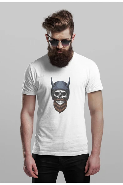 playbackmoda Oversize Sakallı Kurukafa Tasarım Baskılı Oversize Tişört ürün görseli