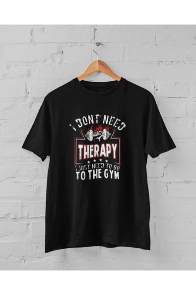 playbackmoda Owersize I Dont Need Therapy Yazı Tasarım Baskılı Tişört ürün görseli