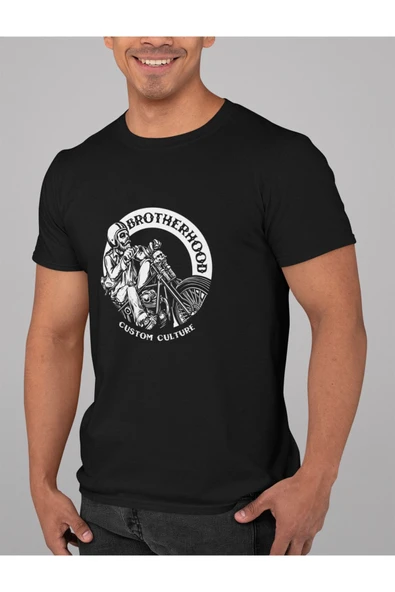 playbackmoda Oversize Motorsiklet Brodherhood Tasarım Baskılı Oversize Tişört ürün görseli