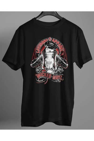 playbackmoda Owersize Tasarım Motor Love Bone Aparel  Desen Baskılı Tişört ürün görseli