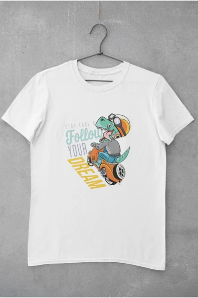 playbackmoda Owersize Motorsikletli Dinazor Tasarım Baskılı Tişört ürün görseli