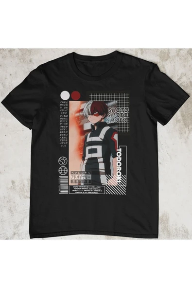 playbackmoda Akiki Tasarım, Shoto Todoruki, Anime - Manga, Siyah Oversize Tişört, Xl Beden ürün görseli