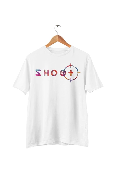 playbackmoda Oversize Renkli Shoot Yazılı Baskılı Oversize Tişört ürün görseli