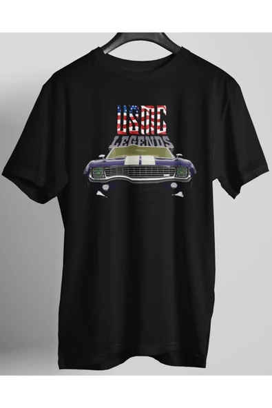 playbackmoda Owersize Tasarım American Muscle Car Legends Chevrolet Camaro Baskılı Tişört ürün görseli