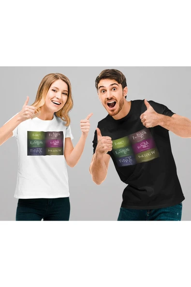 playbackmoda Akiki Tasarım, Popüler Bilimsel Formüller, Bilimsel Tasarım, Siyah Oversize Tişört, M Beden - Resim 2