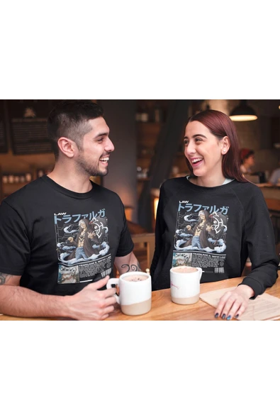 playbackmoda Akiki Tasarım, Trafalgar D. Water Law, Anime - Manga, Siyah Oversize Tişört, S Beden - Resim 2