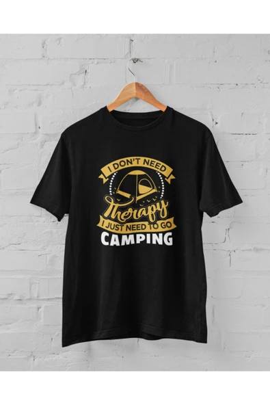 playbackmoda Owersize I Need Camping Yazı Tasarım Baskılı Tişört - 1