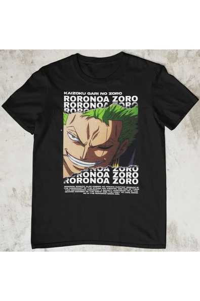 playbackmoda Akiki Tasarım, Roronoa Zoro, Anime - Manga, Siyah Oversize Tişört, M Beden ürün görseli