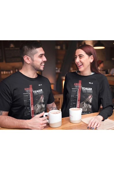 playbackmoda Akiki Tasarım, Eren Yeager, Anime - Manga, Siyah Oversize Tişört, Xl Beden - 2