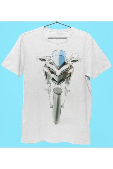 playbackmoda Owersize Tasarım Race Motor Silüet Desen Baskılı Tişört ürün görseli