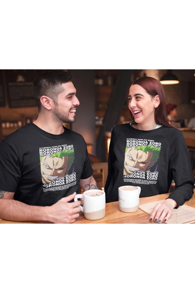 playbackmoda Akiki Tasarım, Roronoa Zoro, Anime - Manga, Siyah Oversize Tişört, M Beden - Resim 2