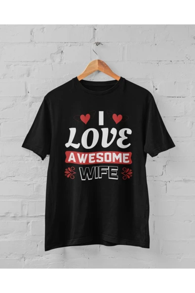 playbackmoda Owersize I Love Wife Yazı Tasarım Baskılı Tişört ürün görseli
