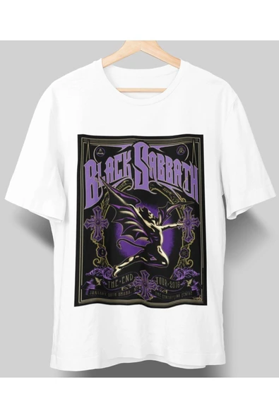 playbackmoda Owersize Tasarım Rock Poster Black Sabbath Baskılı Tişört ürün görseli