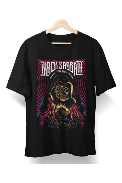 playbackmoda Owersize Tasarım Rock Poster Black Sabbath Baskılı Tişört ürün görseli
