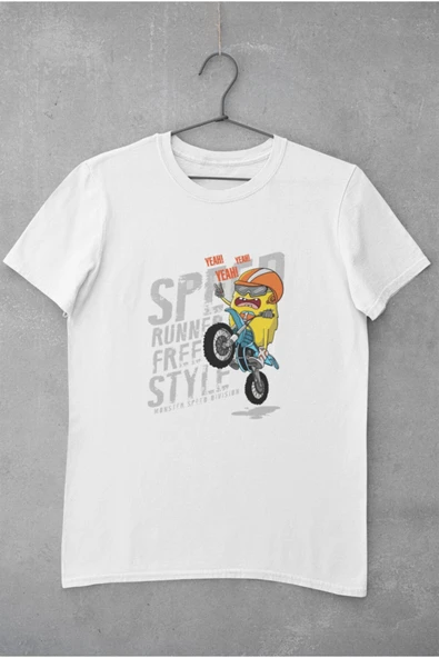 playbackmoda Owersize Biker Monster Tasarım Baskılı Tişört ürün görseli