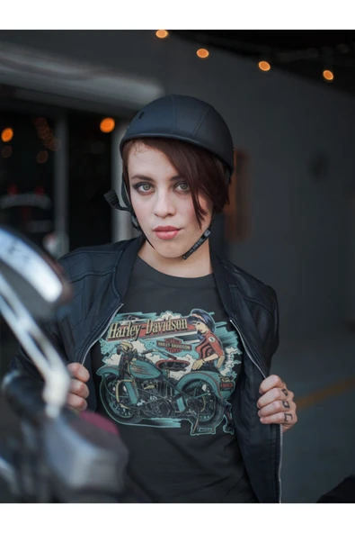 playbackmoda Owersize Tasarım Motor Hd Retro Desen Baskılı Tişört - Resim 2