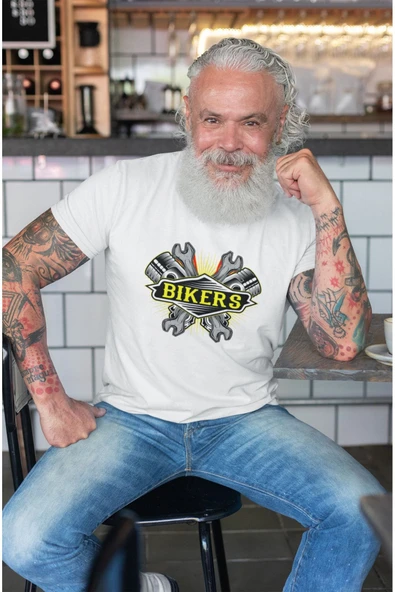 playbackmoda Oversize Motosiklet Bşkers Piston Tasarım Baskılı Oversize Tişört ürün görseli