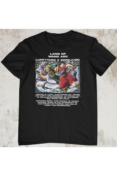 playbackmoda Akiki Tasarım, Luffytaro X Zorojuro, Anime - Manga, Siyah Oversize Tişört, S Beden ürün görseli