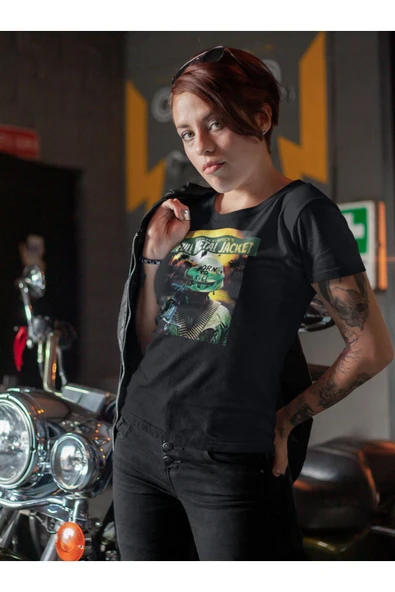 playbackmoda Akiki Tasarım, Full Metal Jacked Fan Dizayn, Film Afişi Tasarım, Siyah Oversize Tişört, Xl Beden - Resim 2