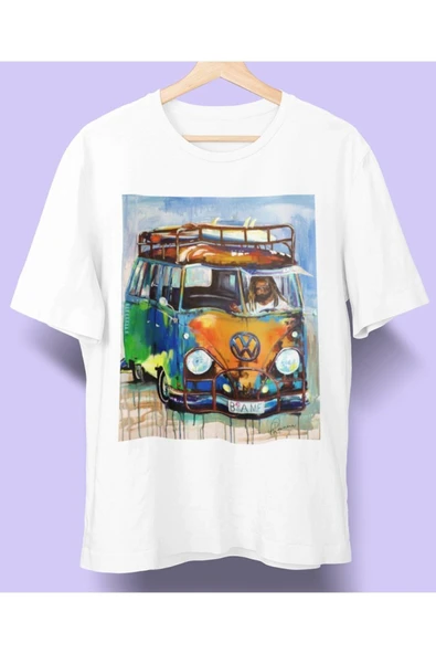 playbackmoda Owersize Tasarım Vosvos Volkswagen T1, T2,t3 Baskılı Tişört ürün görseli