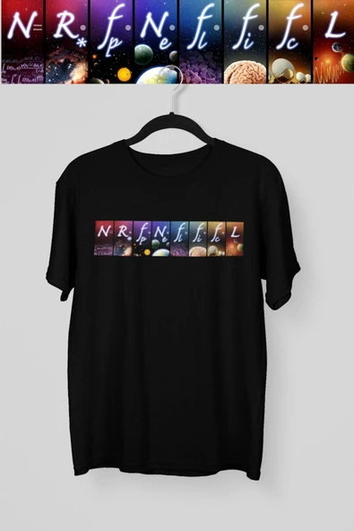 playbackmoda Akiki Tasarım, Drake Denklemi-dünya Dışı Yaşam Olasılığı Bilimsel Tasarım, Siyah Oversize Tişört, M ürün görseli