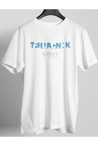 playbackmoda Oversize Renkli Thank You Yazılı Baskılı Oversize Tişört ürün görseli