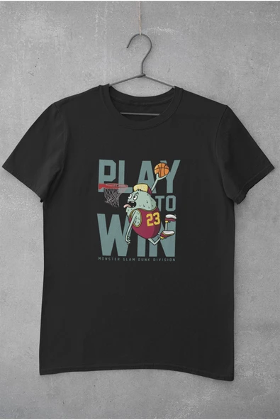 playbackmoda Oversize Basketball Play To Win Tasarım Baskılı Tişört - 1