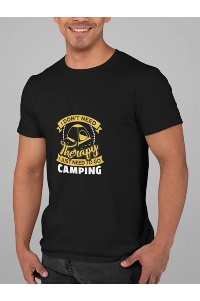 playbackmoda Owersize I Need Camping Yazı Tasarım Baskılı Tişört - 2