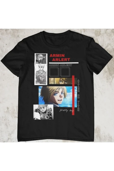 playbackmoda Akiki Tasarım, Armin Arlert, Anime - Manga, Siyah Oversize Tişört, Xl Beden ürün görseli