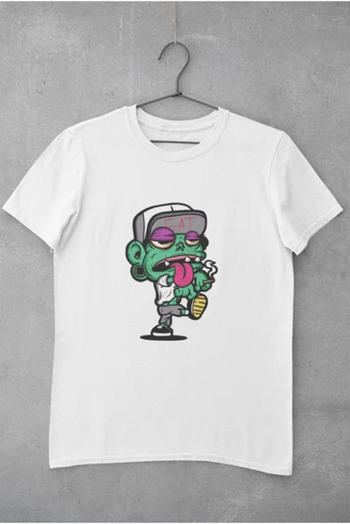 playbackmoda Oversize Sevimli Zombi Tasarım Baskılı Tişört ürün görseli