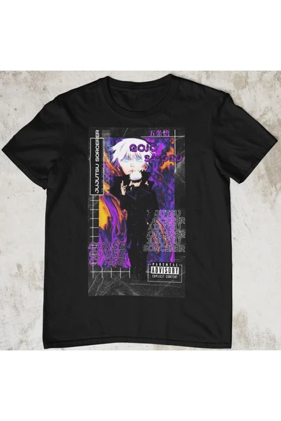 playbackmoda Akiki Tasarım, Gojo Saturo, Anime - Manga, Siyah Oversize Tişört, Xl Beden ürün görseli